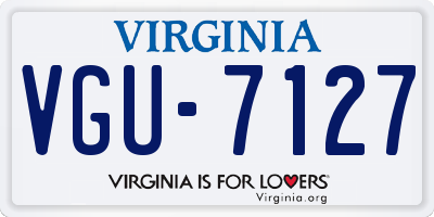 VA license plate VGU7127