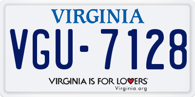 VA license plate VGU7128