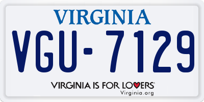 VA license plate VGU7129