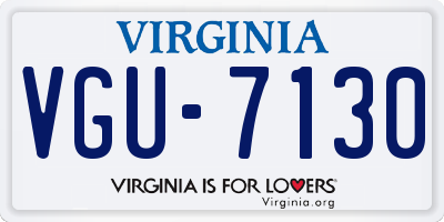 VA license plate VGU7130