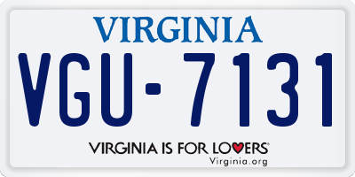 VA license plate VGU7131