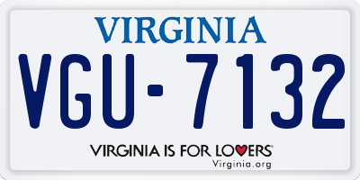 VA license plate VGU7132
