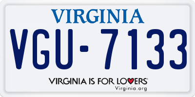 VA license plate VGU7133