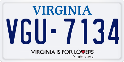 VA license plate VGU7134