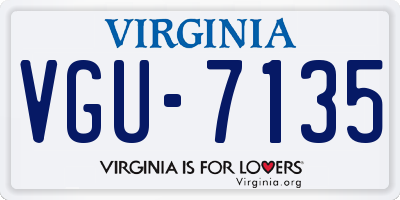 VA license plate VGU7135