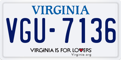 VA license plate VGU7136