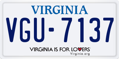 VA license plate VGU7137
