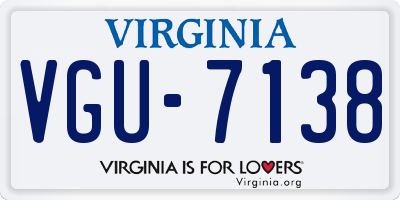 VA license plate VGU7138