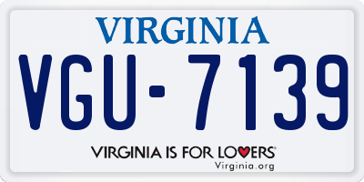 VA license plate VGU7139
