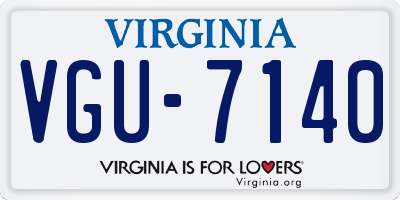 VA license plate VGU7140