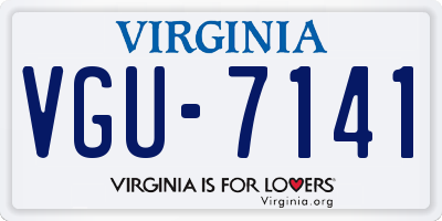 VA license plate VGU7141