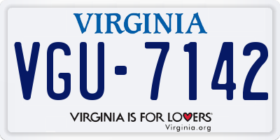 VA license plate VGU7142