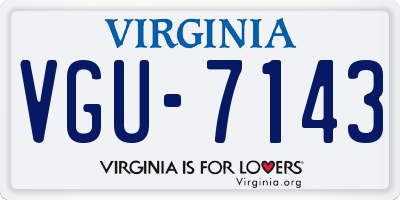 VA license plate VGU7143