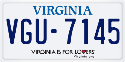 VA license plate VGU7145