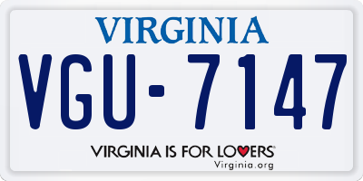 VA license plate VGU7147