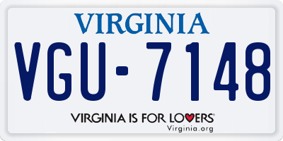 VA license plate VGU7148