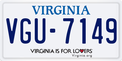 VA license plate VGU7149
