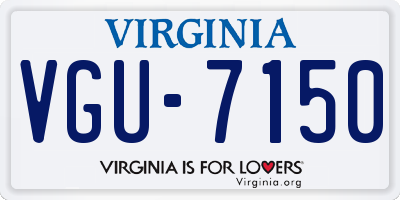 VA license plate VGU7150