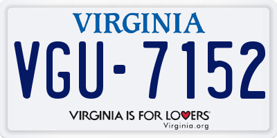 VA license plate VGU7152