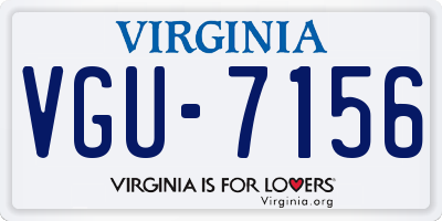 VA license plate VGU7156