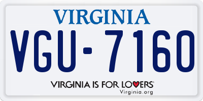 VA license plate VGU7160