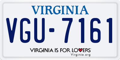 VA license plate VGU7161