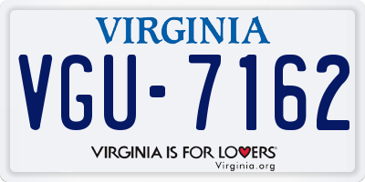 VA license plate VGU7162