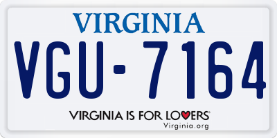 VA license plate VGU7164