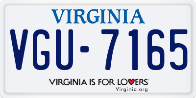 VA license plate VGU7165