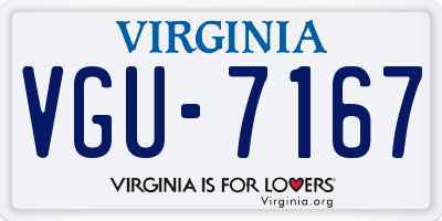 VA license plate VGU7167