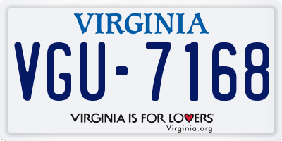 VA license plate VGU7168