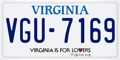 VA license plate VGU7169