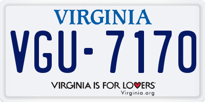 VA license plate VGU7170