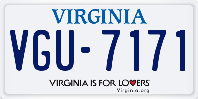 VA license plate VGU7171