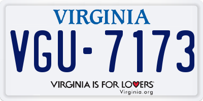 VA license plate VGU7173