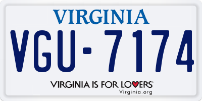 VA license plate VGU7174