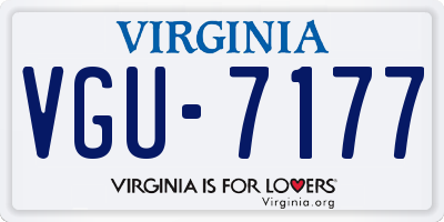 VA license plate VGU7177