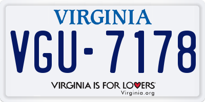 VA license plate VGU7178