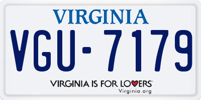 VA license plate VGU7179