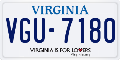 VA license plate VGU7180