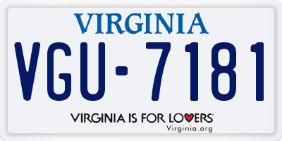 VA license plate VGU7181