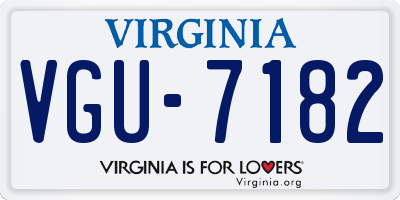 VA license plate VGU7182