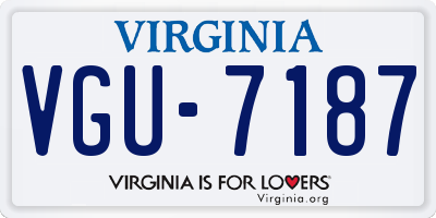 VA license plate VGU7187