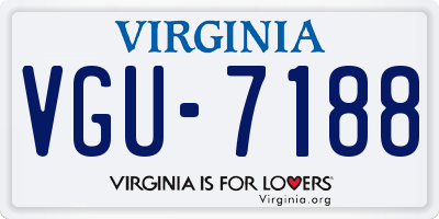 VA license plate VGU7188