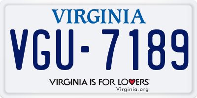 VA license plate VGU7189