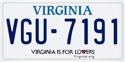 VA license plate VGU7191