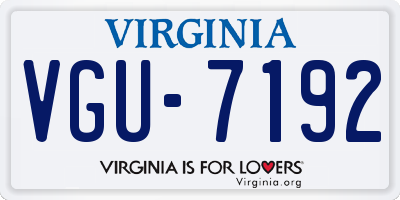 VA license plate VGU7192
