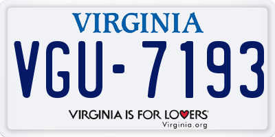 VA license plate VGU7193