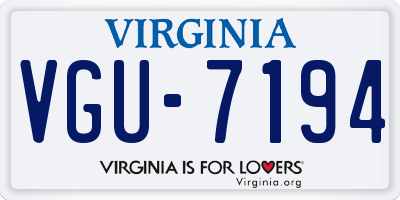 VA license plate VGU7194