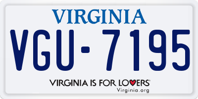 VA license plate VGU7195